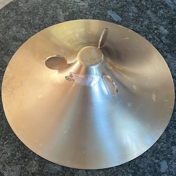 WMF Ikora Silverpate Goldtone Aluminum Black Enamel Tri Footed Platter - Picture 9 of 10